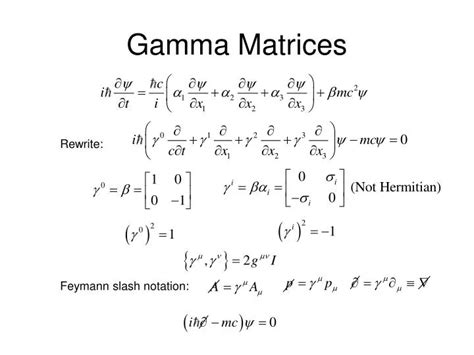 PPT - Gamma Matrices PowerPoint Presentation, free download - ID:3016021