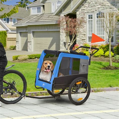 Aosom 2-in-1 Dog Bike Trailer Pet Stroller for Medium Dogs with ...