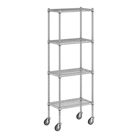 Regency 14" Wide NSF Chrome Wire 4-Shelf Kit with 64" Posts and Casters