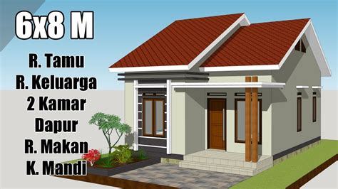 Rumah Kecil Super Lengkap !! - Desain Rumah Minimalis Sederhana 6x8 Meter 2 Kamar Tidur - YouTube