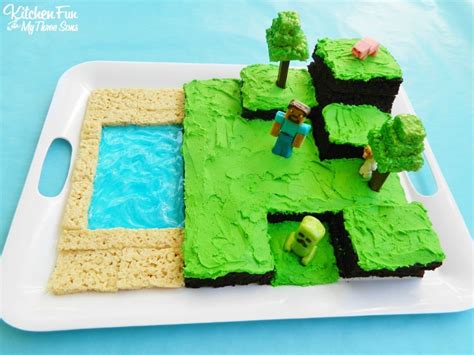 Easy Minecraft Birthday Party Cake - Kitchen Fun With My 3 Sons