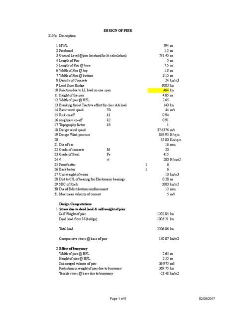 Design of Pier Final | PDF | Stress (Mechanics) | Civil Engineering