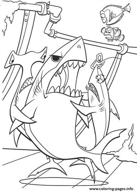 Finding Nemo Shark Coloring Sheet Coloring Pages