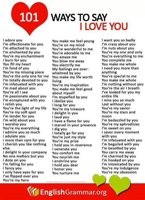 Ways To Say I Love You - Vocabulary Home