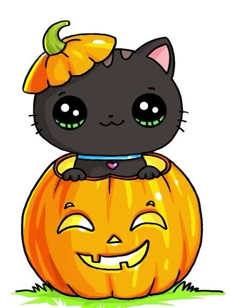 Halloween Kitty | Kawaii doodles, Cute animal drawings kawaii, Cute ...