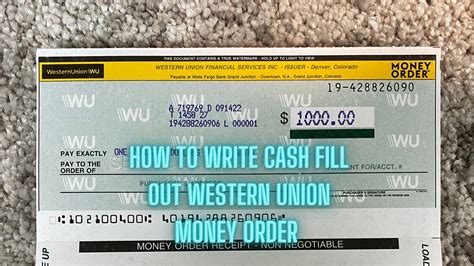 How to Write Cash Fill Out Western Union Money Order in 2023 - YouTube