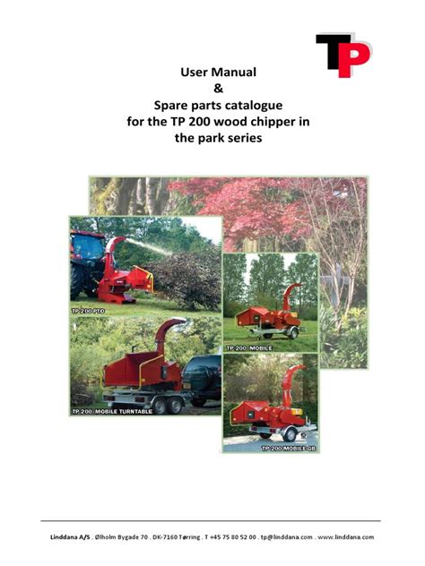 User Manual & Spare Parts Catalogue For The TP 200 Wood Chipper in The Park Series | PDF ...