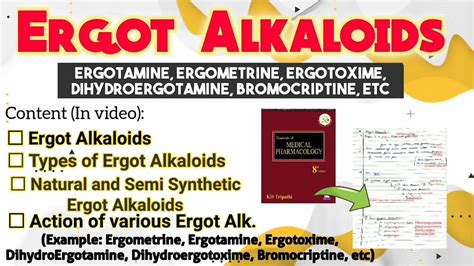 Ergot Alkaloids | Pharmacology | Ergot Alkaloid Drugs | Ergometrine # ...