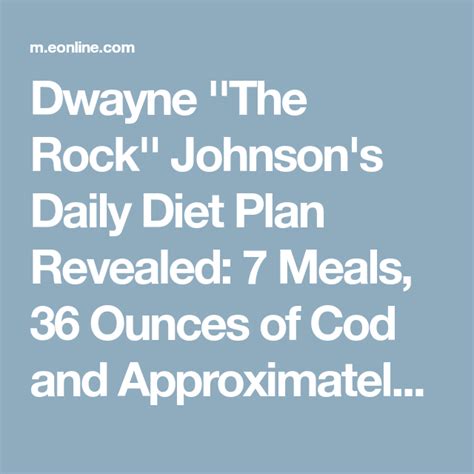 The Rock's Daily Diet Plan Revealed: 4,131 Calories! | Daily diet plan ...