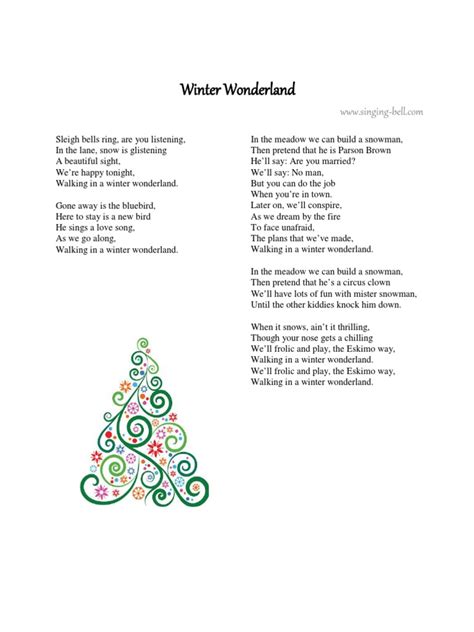 A Winter Wonderland: The Lyrics and Joy of Walking Through the Snow | PDF