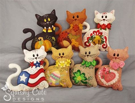 Cat Stuffed Animal Pattern Felt Plushie Sewing Pattern & - Etsy