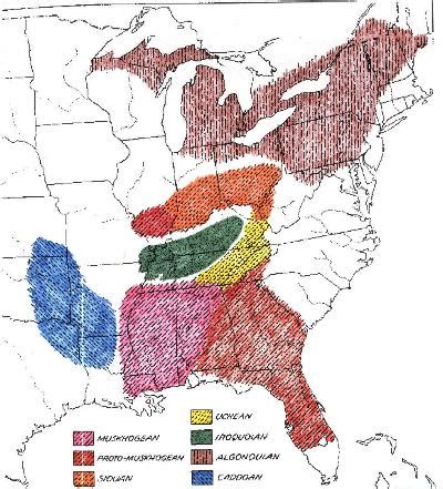 Iroquoian and Muskhogean Tribes after arrival East of the Mississippi ...