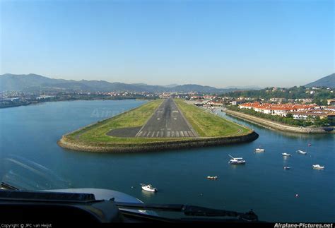 A landing view at my local airport, San Sebastian Airport [EAS]. To the ...