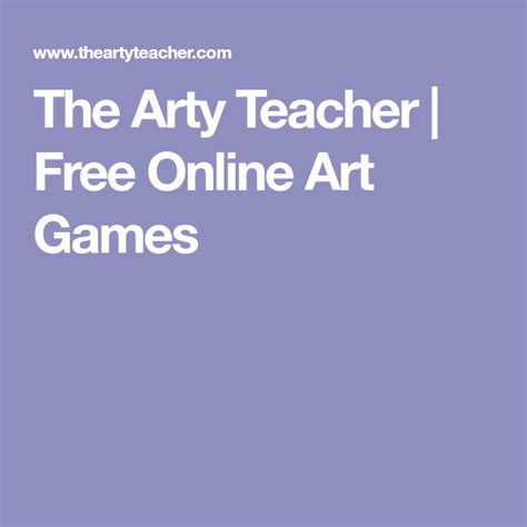 The Arty Teacher | Free Online Art Games | Art teaching resources ...