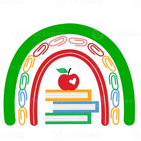 rainbow with Teacher School Supplies design 9336381 PNG