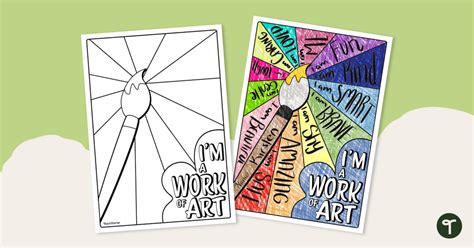 I Am Worksheet - Affirmation Art Activity | Teach Starter