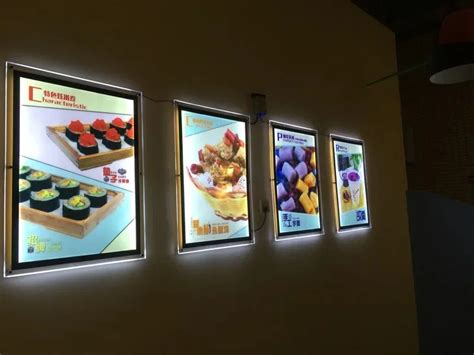 60x80cm Acrylic led menu boards,restaurant wall mounted led illumnated ...