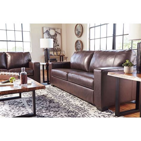 Morelos Brown Italian Leather Queen Sleeper Sofa | 0P1-345QS | AFW.com