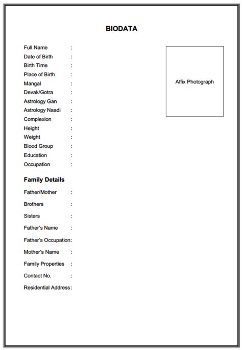 Hindu Marriage Biodata Word Image Result For Marriage Biodata Format | Porn Sex Picture