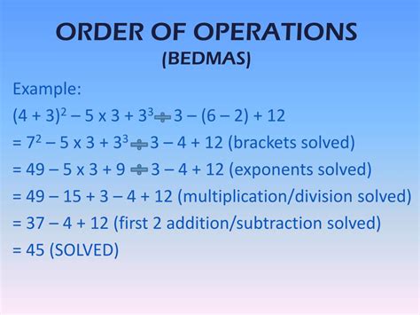 PPT - ORDER OF OPERATIONS (BEDMAS) PowerPoint Presentation, free ...