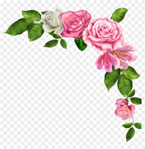 Borders And Frames Pink Flowers Clip Art - Border Line Flower Clipart ...