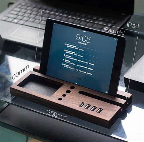 Handmade Wooden Desk Organizer with USB Hub | Gadgetsin