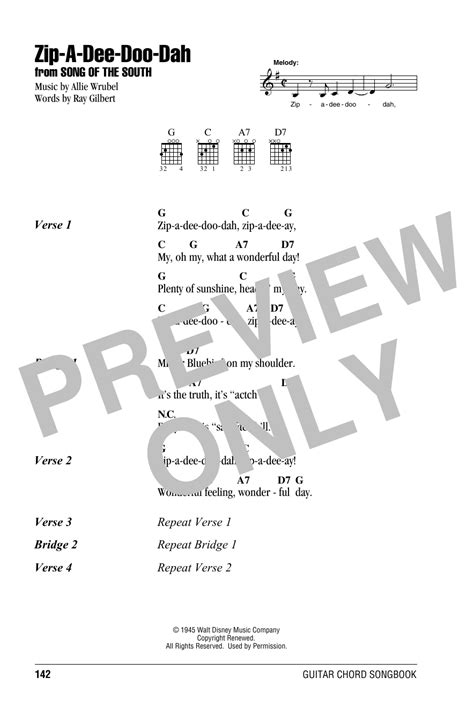 Zip-A-Dee-Doo-Dah (from Song Of The South) by Ray Gilbert - Guitar ...