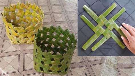 How to weave a coconut leaf basket - YouTube