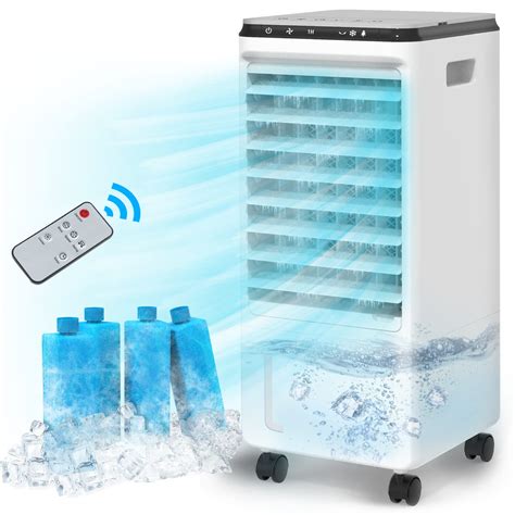 Evaporative Air Cooler, fancole 3-in-1 Portable Air Conditioner, 4 Ice ...