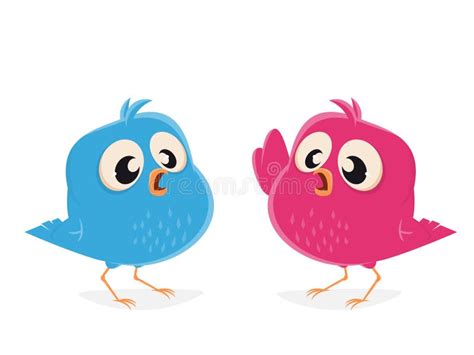 Funny Cartoon Birds Talking Stock Vector - Illustration of drawing ...