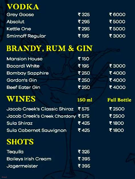 Menu of Antera Kitchen and Bar, Near MCH Herbal Garden, Jubilee Hills,Hyderabad | Dineout