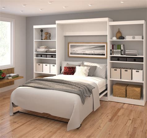 Bestar Queen Storage Murphy Bed | Wayfair | Modern murphy beds, Queen murphy bed, Bed wall