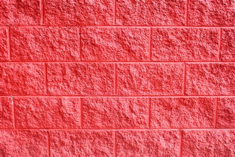 Painted Red Cinder Block Wall Texture Picture | Free Photograph | Photos Public Domain
