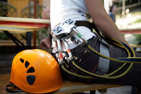 Zip-line gear stock photo. Image of device, mountaineering - 12109284