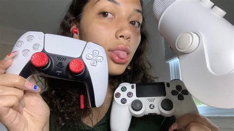 ASMR- fast and aggressive tapping on ps5 & ps4 controllers - YouTube