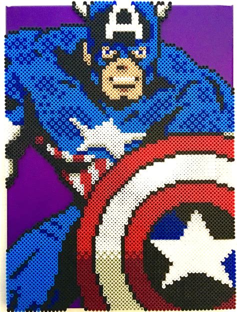 Captain America Perler Bead Pattern Pixel Art Pokemon Pixel Art Grid ...