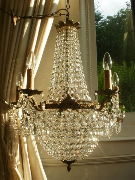 Vintage French Empire Bronze & Crystal Chandelier Chandeliers, Lantern Chandelier, Antique ...