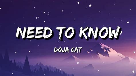 Doja Cat - Need To Know Lyric | Dua Lipa , Ed Sheeran Lyric Mix - YouTube