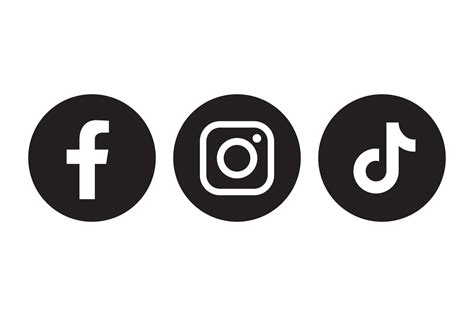 Facebook, instagram and tiktok icon 15025339 Vector Art at Vecteezy