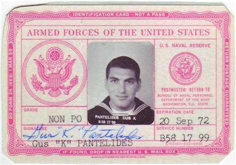 Us Military Id Card Sample