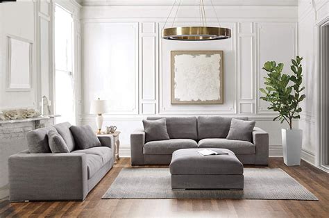 Acanva Luxury Classic Modern Corduroy Living Room Sofa Set 3 Piece, Light Grey - Walmart.com ...