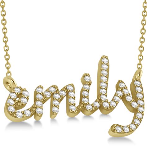 Personalized Diamond Name Pendant Necklace 14k Yellow Gold - AD1054