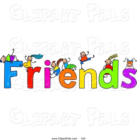 Free Friendship Clip Art | Pal Clipart of a Children with FRIENDS Text on White by Prawny - #333 ...