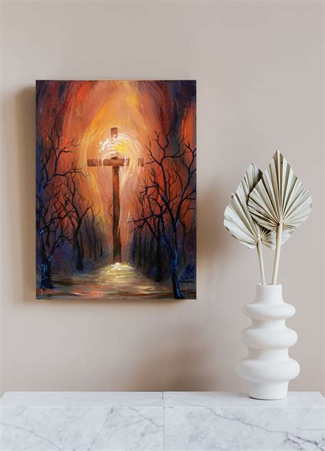 Holy Cross Acrylic Painting, Christian Art, Original Acrylic Painting ...