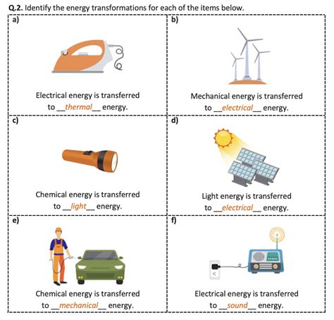 Energy Transformations - Worksheet | Printable and Distance Learning | Teaching Resources