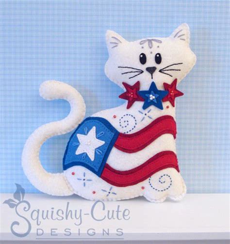 Cat Stuffed Animal Pattern Felt Plushie Sewing Pattern & Tutorial Old ...