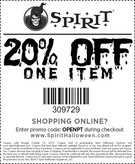 Coupon! | Spirit halloween coupon, Spirit halloween, Halloween coupons