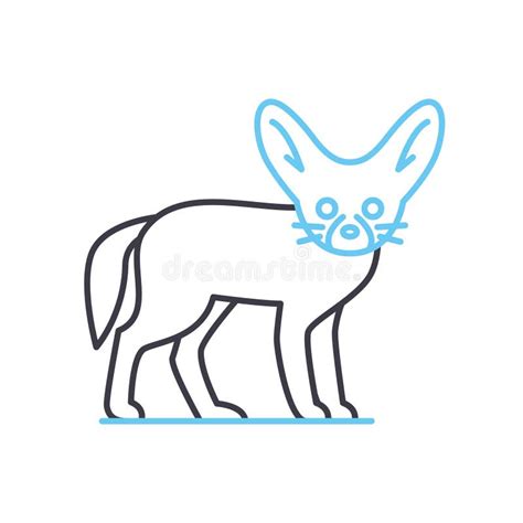 Fennec Fox Line Icon, Outline Symbol, Vector Illustration, Concept Sign Stock Vector ...