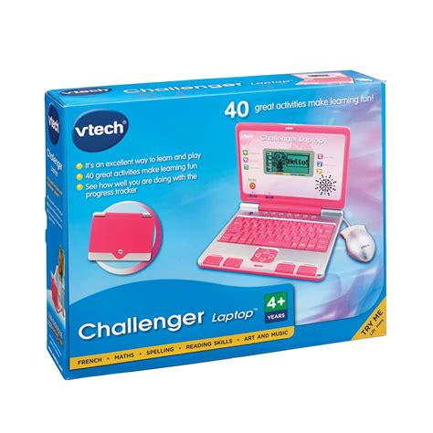 VTech Challenger Laptop, Pink, Kids Laptop with Vocabulary, Maths ...