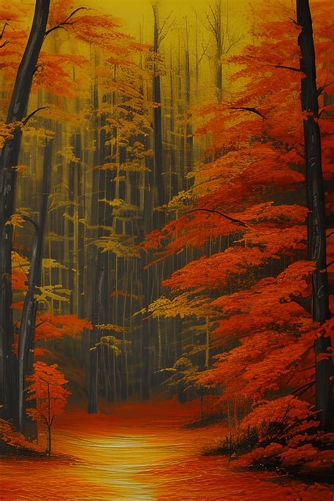 Forest Autumn Painting · Creative Fabrica